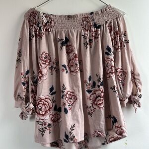 Suzy Shier 3/4 Sleeve Off the Shoulder Blouse